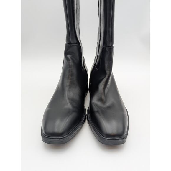 Nine West Barile Knee High Boots Square Toe Women's Black Size US6.5 EU37 - Picture 2 of 13